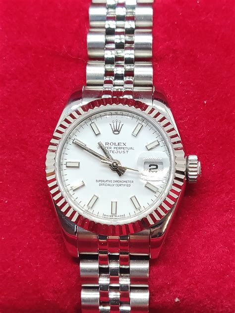 vintage lady rolex white gold diamonds|rolex datejust 26mm ladies price.